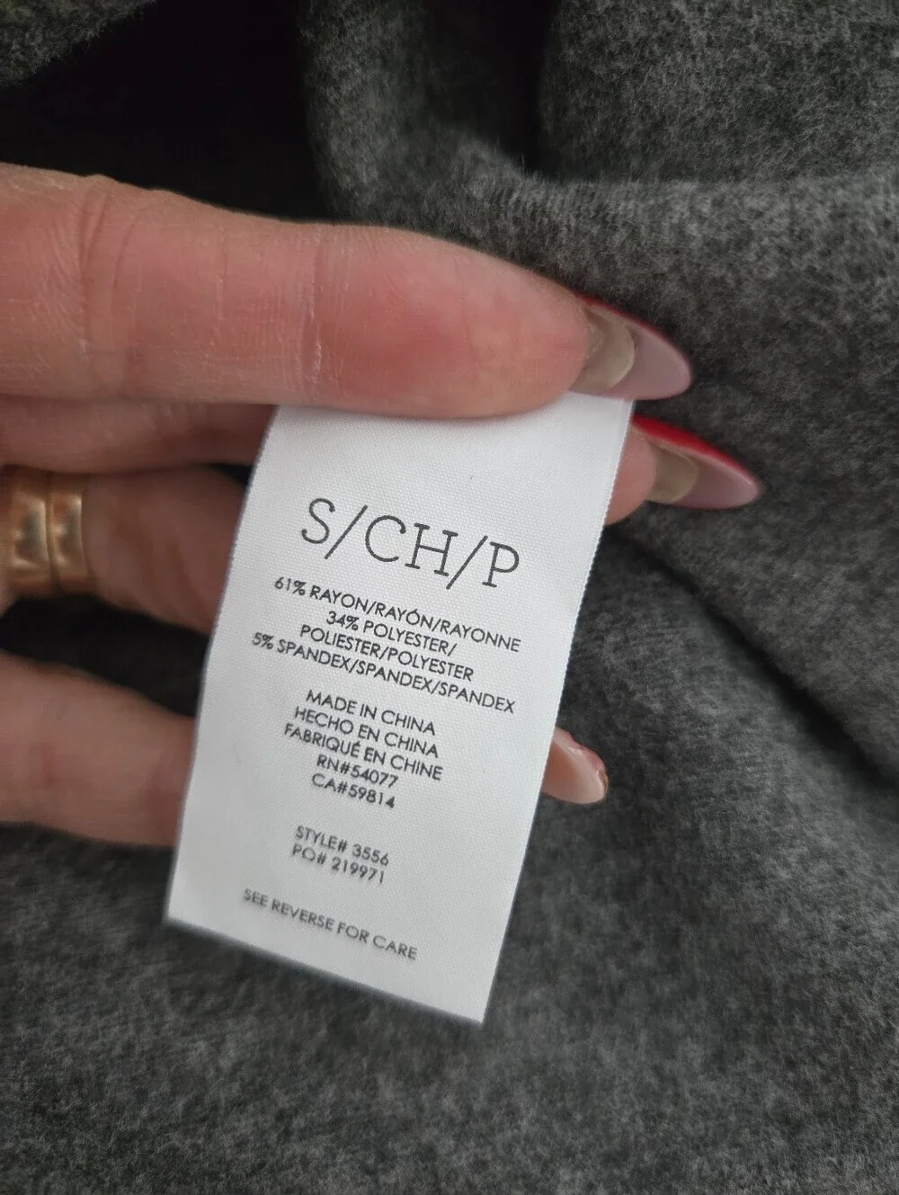 CAbi #3556 Gray Rebel Motto Asymmetrical Zip Up Ponte Knit Jacket Size small